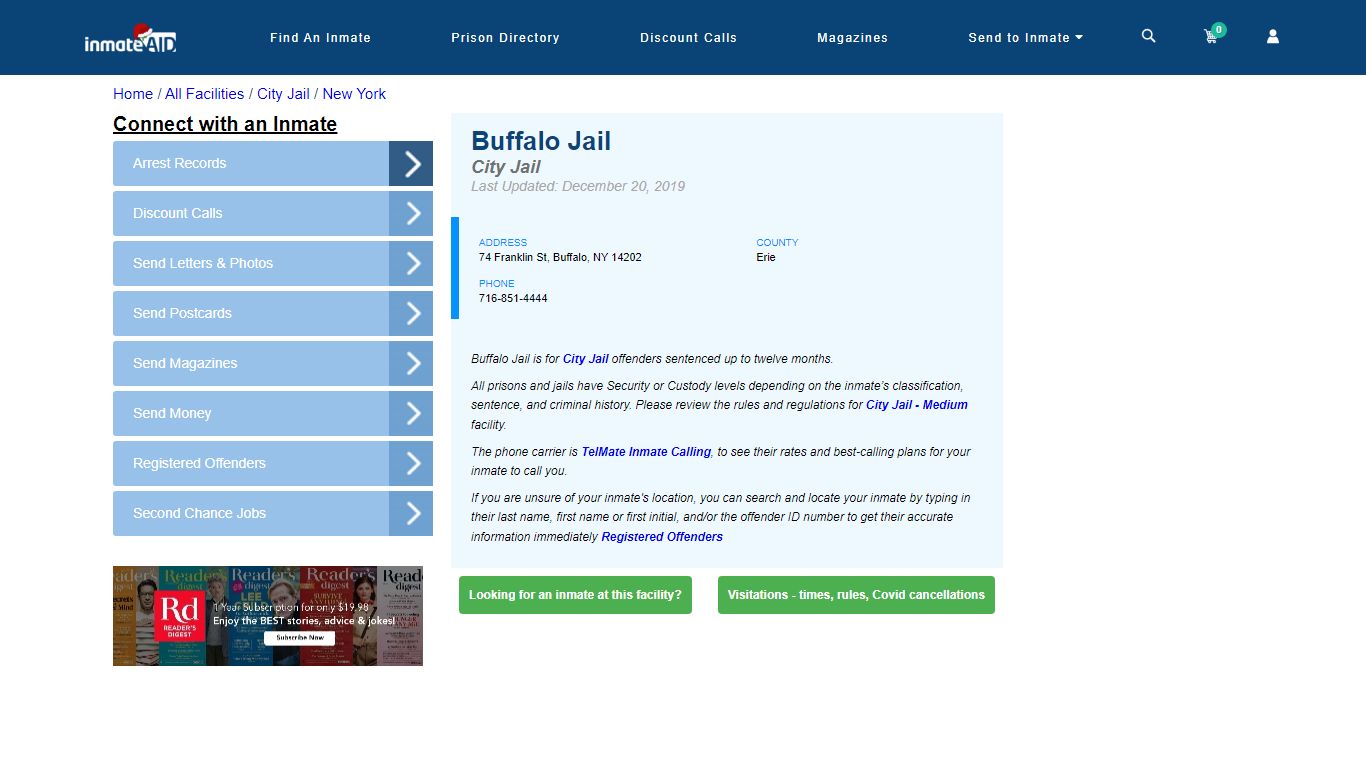 Buffalo Jail | Inmate Locator